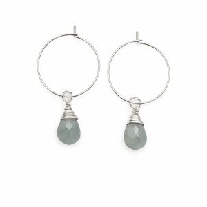HP303 Green Amethyst Hoop Earrings